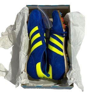 Vintage  70's Adidas 5202 adiSTAR 2000 Soccer Cleats 7.5 Blue/Yellow Unworn Rare